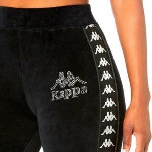 Kappa 222 Banda Saxeever Velour Bike Shorts, Black, Size Small